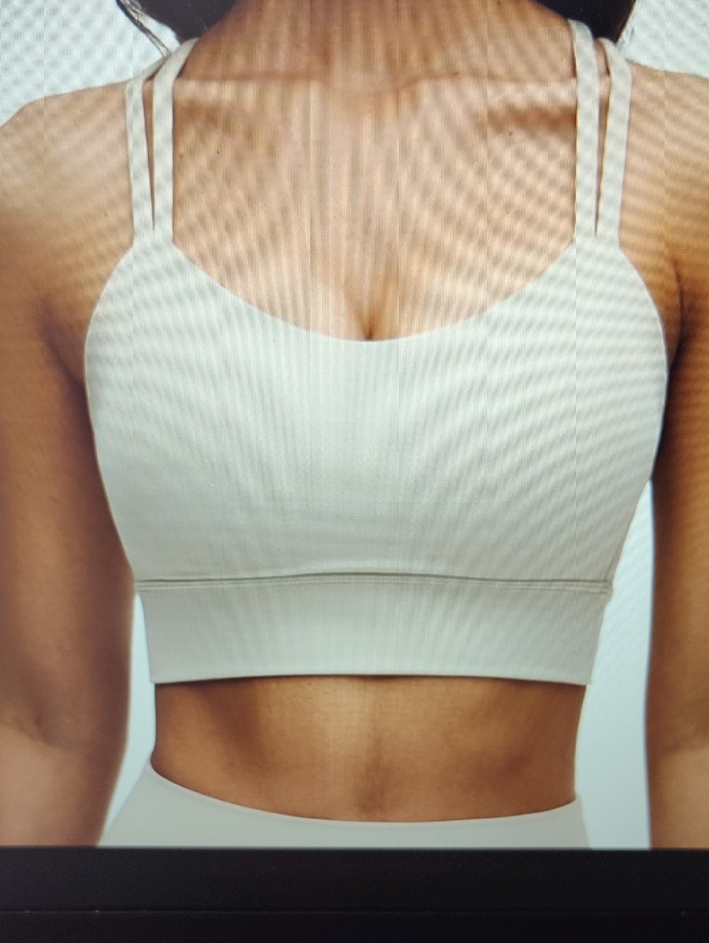 CRZ Seamless Light Cream Longline Bralette with Double Straps,  BNWT
